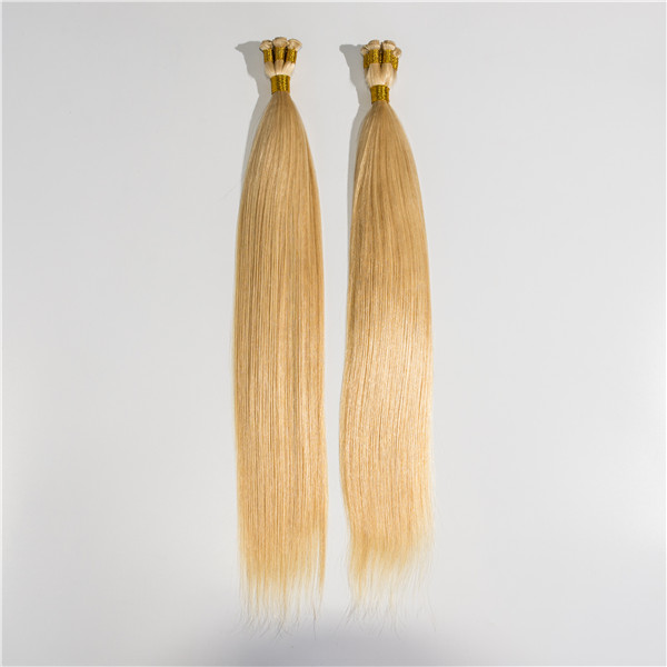 Remy Human Hair Extension Tangle Free Double Drawn Handtied Weft Grade Hair Extension  LM423